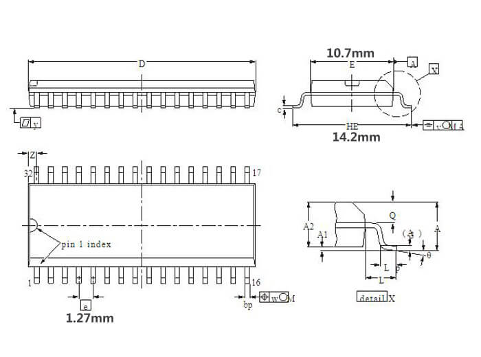 SOP32 To SOP32 Test Socket SOP32 FP32 SOIC32 Ic Socket Width=14.2mm ...