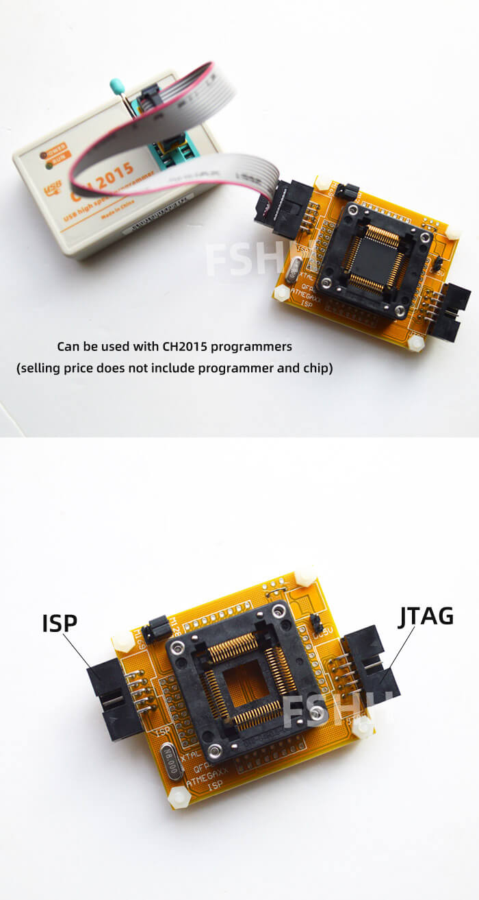 QFP64 Adapter With ISP/JTAG Interface Test Socket 0.8mm For ATmega64 ...